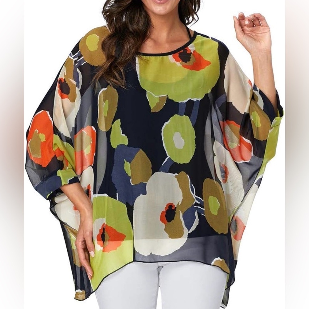 Floral Chiffon Blouse - Multicolor - Picture 3 of 5